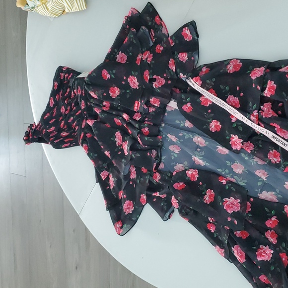 Mac Duggal Black/ Pink high low Floral tiered  Gown Size 2 new with tag - Picture 11 of 12